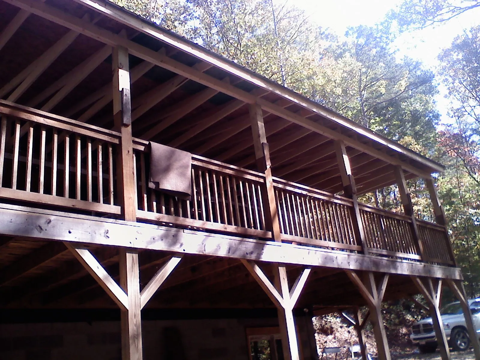 Timber framing under a new elevated porch and deck — Roof Leak Repair in Lesterville by Roofing Brothers